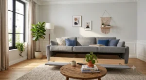 Canapé 3 places pas cher pratique avec coffre de rangement sous l'assise