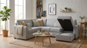 Grand canapé d'angle convertible pas cher 5 places idéal pour toute la famille