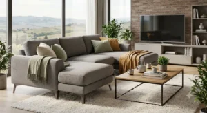 Miglior divano ad angolo con chaise longue in tessuto grigio per ampi salotti