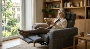 Poltrona relax ergonomica per lettura con supporto lombare e poggiatesta regolabile 

