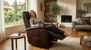 Poltrona relax multifunzione con sistema di massaggio vibrante e funzione riscaldante