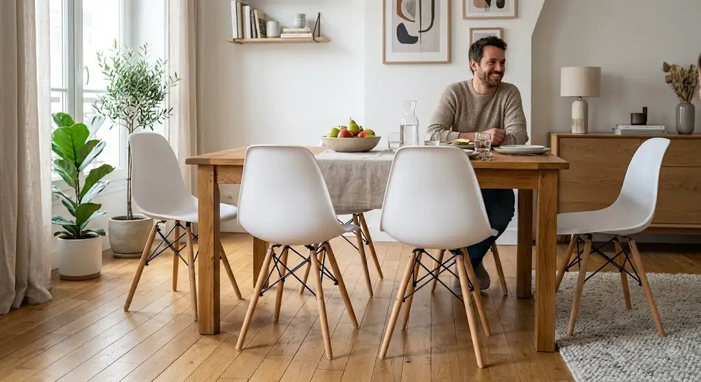 Lot de chaises pas cher de style scandinave pour salle à manger contemporaine