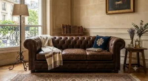 Illustration 3 of a spacious black genuine leather sofa corner sectional unit.