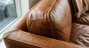 Illustration 4 showcasing a classic vintage genuine leather sofa style with a patina.