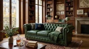 Illustration 6 featuring a close-up of the high-quality stitching on a genuine leather sofa.