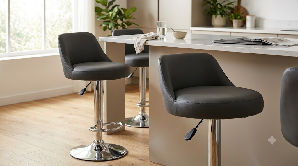 Tabouret réglable pas cher avec assise rembourrée pour îlot de cuisine et bar