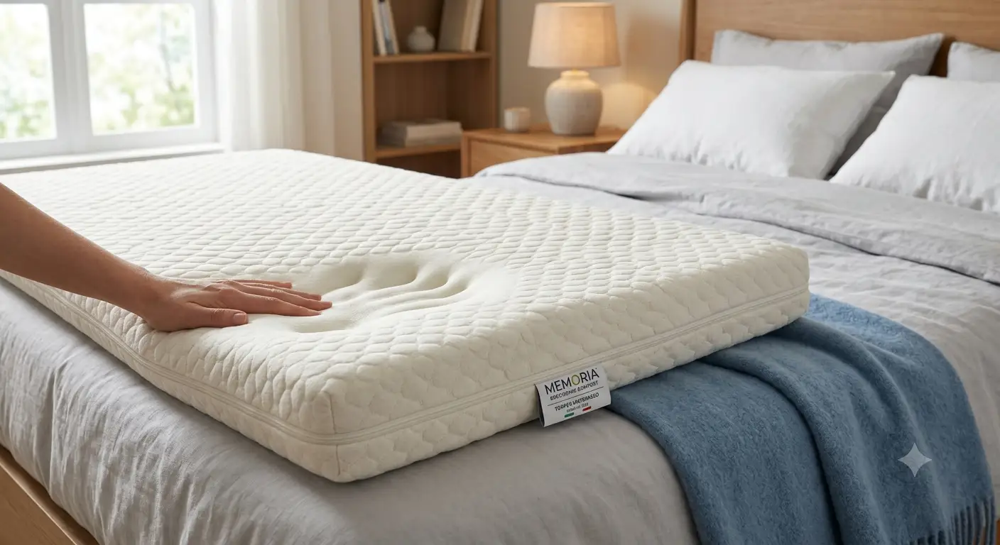 Topper materasso in memory foam ergonomico per un comfort superiore durante il sonno